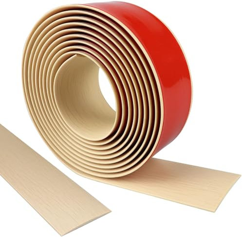 Übergangsprofil Selbstklebend, 1,5m x 5cm Bodenübergangsleisten, Bodenbeläge, PVC Fußbodenleiste, Übergangsprofil Selbstklebend Vinyl Übergangsleiste, Geeignet für Bodenbeläge, Ahorn Holzmaserung