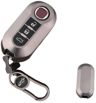 HQRKOTM HQR Autoschlüssel Hülle,Fiat Schlüsselanhänger,Autoschlüssel Hülle Cover Passt für Fiat 500 500L Brava Bravo Fiorino Punto Panda Qubo Stilo Lancia,Schlüsselgehäuse 3-Tasten