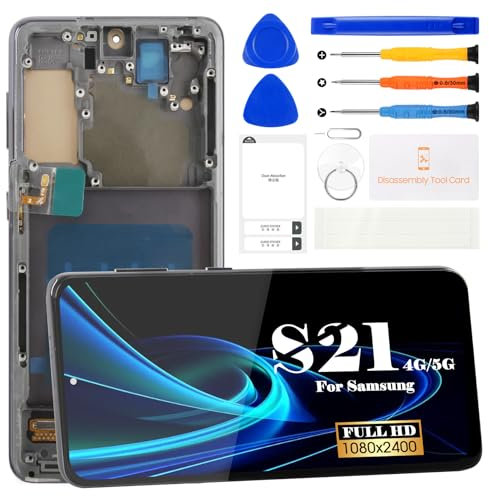 Incell Écran LCD de rechange pour Samsung Galaxy S21 5G SM-G991B SM-G991U Kit de pièces de rechange avec cadre (sans empreintes digitales)