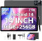 PIXGOOD 2.5K Tablet 14 Zoll, 4G Lte/5G WiFi, INCELL 2240 x 1400, 11580mAh, 36GB RAM, 256GB ROM (2TB Erweiterung), Android 14, Octa-Core, 13MP+8MP, Tablet mit schützende Hülle/GPS/Bluet (Grau)