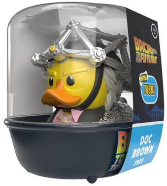 TUBBZ Back to The Future Doc Brown 1955 Rubber Duck Collectible Toys Mini | Official licensed product of Back To The Future Comedy Sci-FI movies,Mini Doc Vinyl Duck with bathtub,display,décor & gifts