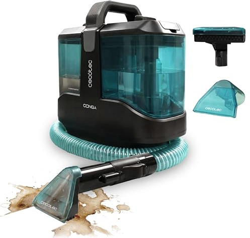 Cecotec Aspirapolvere Lava Tappeti Conga 3000 Carpetclean, 3in1:Spruzza, Pulisce e Aspira, 400W, 2 Serbatoi - Acqua Pulita e Sporca, Spruzzatore D'Acqua, Raggio D'Azione di 6M, Tubo Flessibile Da 1,2m