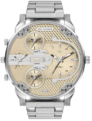 Diesel Mr. Daddy Slim Herren 54MM Silberfarbene Edelstahl Uhr, DZ7495