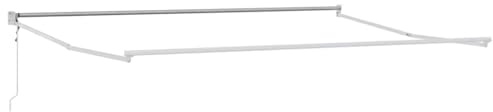 LMTYOENFG Toldo extensible con brazo articulado para jardín y exterior, marco de aluminio estable con manivela, dispensador de sombra flexible, color blanco, 450 x 300 cm