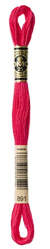 DMG Plaid Cotton Thread, Variegated for Stitching, 8 Metres 12-Pack Dark carnation