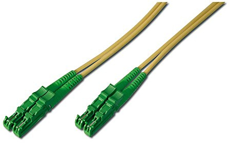 Assmann DIGITUS Professional Patch-Kabel E2000/APC Einzelmodus M bis M 1 m Glasfaser 9/125 Mikrometer OS1 halogenfrei Gelb