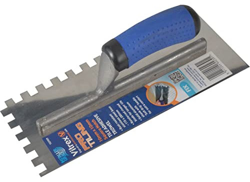 Vitrex 115mm x 280mm Adhesive Trowel with 10mm Square Notches S. Steel Base