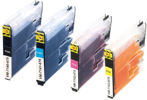 iColor Brother Dcp 165c: ColorPack für Brother (ersetzt LC980/LC1100), BK/C/M/Y (Mfc 490cw, kompatible Druckerpatrone, Multipacks)
