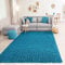VIMODA Teppich Prime Shaggy Hochflor Langflor Einfarbig Modern Türkis für Wohnzimmer, Schlafzimmer, küche, Maße:70x140 cm