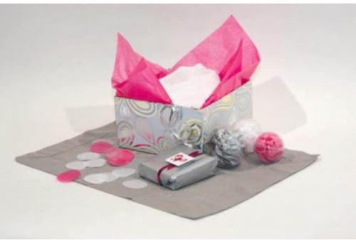 Lot de 5 Rouleau de 24 feuilles de papier de soie, 18 g/m², 0,75m x 0,50m, coloris blanc