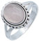 mantraroma Ring Silber 925 Damen Rosenquarz Edelstein rosa schlicht groß modern