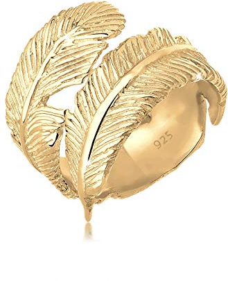 Elli Ring Damen Wickel Feder Boho in 925 Sterling Silber