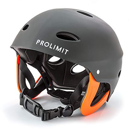 Prolimit Wassersporthelm, Schwarz, Verstellbarer Gurt, Polycarbonat (PC), Erwachsene, Wassersport, Kajak-Kanus, Kitesurf-Windsurf, Beiboot-Kajakfahren