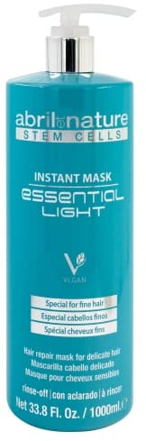 abril et nature - Professionelle Friseurmaske Essential Light - Für feines, empfindliches und/oder gefärbtes Haar - Oxigeniert und verjüngt - Beschwert nicht - Volumeneffekt - Haarmaske - 1000 ml
