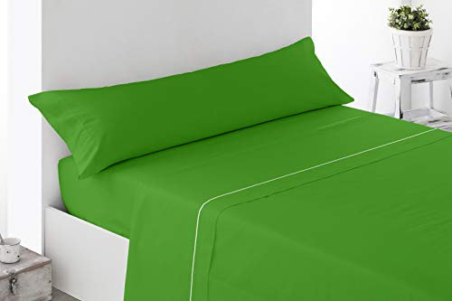 ENERGY COLORS TEXTIL - Excellent 150 - Juego SÁBANAS Completo 3 Piezas Verano Cama 150 x 190-200 cm (Verde)