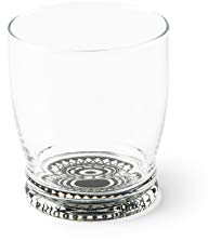 Excelsa Boheme Noir Set 6 Bicchieri Acqua con Fondo Decorato, Vetro