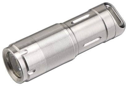 MecArmy X2S - Linterna LED de acero inoxidable, mini linterna recargable EDC con carga micro USB, bolsillo pequeño, compacto, 130 lúmenes, linterna de mano impermeable para exteriores (pulida)