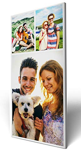 wandmotiv24 Leinwandbild 260 g/m ² - Foto-Collage mit 3 Fotos - Fotogeschenk - Geschenk für Freunde und Familie - Kunstdruck Hochformat 40x80cm (BxH) - M0002