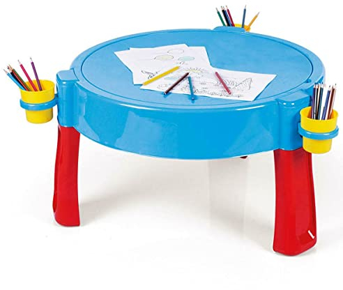 Dolu Kids 3-in-1 Activity Sand and Water Play Table – Sand & Water Pit with Drawing Table Indoor & Outdoor Activity Table with Lid for Children Age 2+, Blue (73cm H)