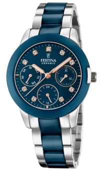 Festina Damen Analog Quarz Uhr mit Edelstahl Armband F20497/2