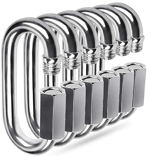 Quick Link, Ekunbuy 304 Stainless Steel Heavy Duty Clips Chain Connector Repair Link Buckle for Swing Outdoor Camping (6 PCS, M8)