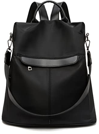 shepretty Damen Rucksack Anti Diebstahl Umhängetasche Multifunktions Schultaschen,Oxford,schwarz.