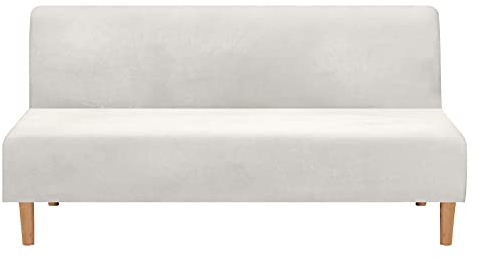 Mingfuxin Armlose Schlafsofabezüge, Stretch-Samt Futon Couchbezug Dicke weiche gemütliche Sofa Schonbezug Möbelschutz für 2-3-Sitzer armloses Klappsofa