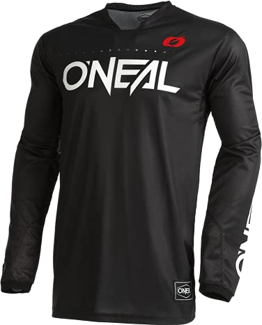 O'NEAL | Motocross-Shirt langarm | MX MTB Mountainbike | Leichte Materialien, Lasergeschnittene Belüftungslöcher, Ergonomischer Schnitt | Hardwear Jersey Elite Classic V.22 | Erwachsene | Schwarz | XL