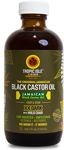 Tropic Isle Living Jamaican Black Castor Oil XX Dark 118ml | 100% natürliches Haarwachstumsöl und Kopfhautbehandlung | Fördert starkes, gesundes, dickeres Haar, Wimpern, Augenbrauen (118 ml, 1 Stück)