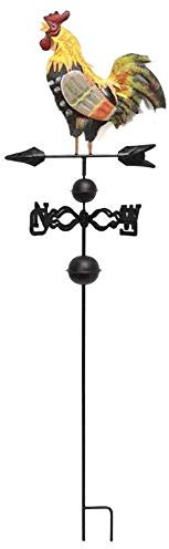 NSGJUYT Windfahne Wetter-Hahn 3D mit Hahndesign Universal Metallhalterung traditionelle Hahn Weathervanes Gartendekor Wind Weathervane