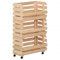 vidaXL Bois de Pin Solide Chariot à Légumes Etagères de Cuisine Chariot de Rangement Panier de Stockage Chariot à Fruits 37x30x80 cm