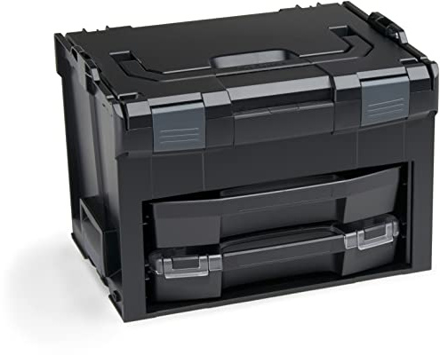 L-BOXX Sortimo LS BOXX 306 Schwarz | Inkl. i-BOXX 72 A3 & LS-Schublade 72 Leer | Professioneller Werkzeugkoffer aus Kunststoff