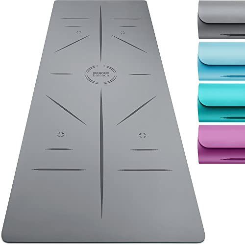 Core Balance Rubber Exercise & Yoga Mat | Heavy-Duty Rubber, PU-Coated Non-Slip Grip, Extra-Wide, Shock-Absorbent, Ideal for Yoga, Pilates & HIIT, Carry Strap Included