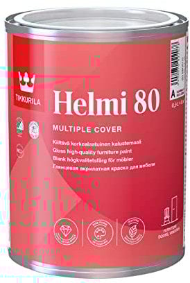 TIKKURILA Helmi 80 - High Performance Gloss Paint For Furniture & Wood (Water-Based And Ultra Low VOC) - 1 Litre