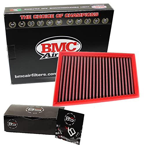 B&S Kit Filtro Aria Sportivo Aspirazione Rigenerabile Lavabile FB674/20 con Profumatore Interni