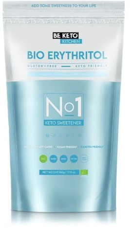 BeKeto No1 KETO Erythritol Natural Erythritol 500g, Süßstoffpulver Zuckerersatz, Keto kalorienarme Zuckeralternative