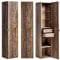 Lomadox Badmöbel Hochschrank Badezimmerschrank, Vintage Oak Eiche, 2 Türen, B/H/T: 35/160/33 cm