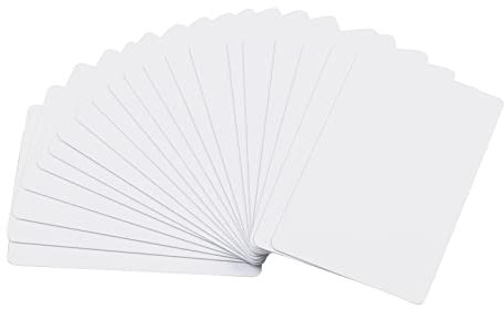 Caetoung CR80 Premium Blanko-PVC-Karten, 30 mm Grafikqualität, weiße Kunststoffkarten für Foto-ID-Ausweis-Drucker, 20 Stück