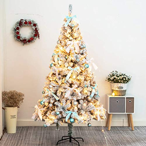 FLBT Weihnachtsbaum, künstlicher Weihnachtsbaum mit Ornamenten, drinnen und draußen verschneiter Weihnachtsbaum, mit Metallparty, Neujahrsdekoration, kleine Überraschung Needed