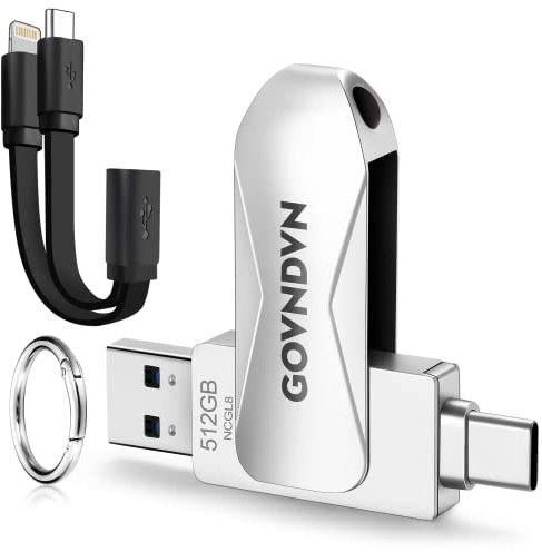 iPhone-Photo-Stick 512GB Auto Backup Photos/Videos for All Device USB-Flash-Drive External-iPhone-Photo-Storage-Phone-Memory-Stick-for-Photos-Transfer USB-Jump-Drive-for-iPhone/iPad/Android/Mac/PC