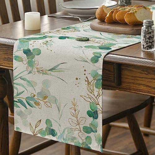 Tischläufer Frühling Modern,Tischläufer Modern,Tischläufer Leinen 33x180cm,Table Runner,Modern Tischläufer für Familienfeiern,Hochzeiten,Hoteldekorationen