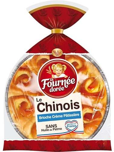 LA FOURNÉE DORÉE - Chinois gourmand à la crème pâtissière de 600g - Idéal pour le petit-déjeuner ou le goûter - Savoureux et moelleux - Lot De 4 - Vendu Par Lot