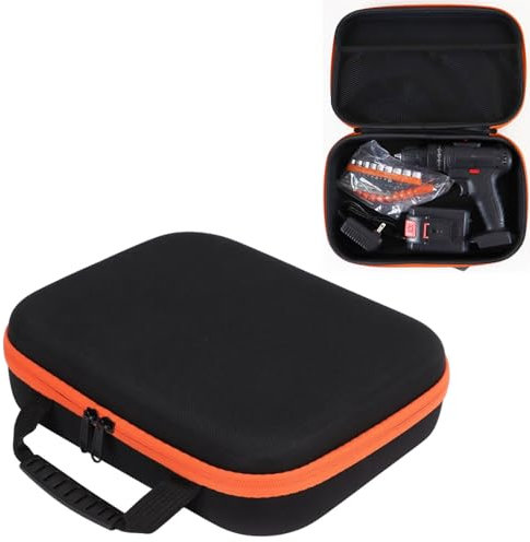 Hartschale Werkzeug Aufbewahrungstasche, 25x21x4cm Tragbarer Reißverschluss Werkzeugkoffer, Eva Oxford Wasserdicht Werkzeugaufbewahrungsbox für Elektrische Bohrmaschine, Schleifmaschinen(Short)
