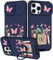 Pegmode (2in1 for iPhone 14 Pro Max Case for Women Cute Girls Phone Cases Girly Kawaii Pretty Flowers Books Design with Slide Camera Cover+Ring Holder Aesthetic for iPhone 14 ProMax Cover 6.7''