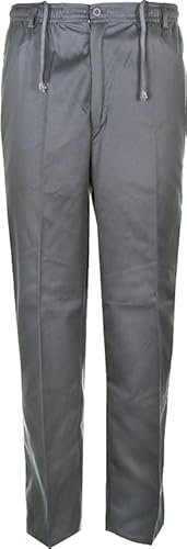 R G Clothing Mens Elasticated Adjustable Waist Casual Smart Work Plain Rugby Trousers Pants (UK, Waist & Inseam, 32, 29, Grey)