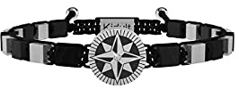Bracciale Kidult rosa dei venti uomo 731911 cordino nero collezione Symbols