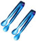 Pinzas de hielo para azúcar, mini pinzas para servir aperitivos de acero inoxidable (azul)