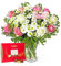 Rose Meadows Bouquet – Memory Lane, Belle Rose, Santini Chrysanthemums, Pistacia – Stunning Gift for Any Occasion – Elegant Floral Arrangement – Luxury Fresh Flowers (+ Chocolates)