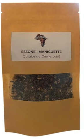 Maniguette/Essone Graines 50g – Aframomum Melegueta – Graines de Paradis – Épice Africaine Traditionnelle pour Sauces, Tisanes & Plats Pimentés – 100% Naturel