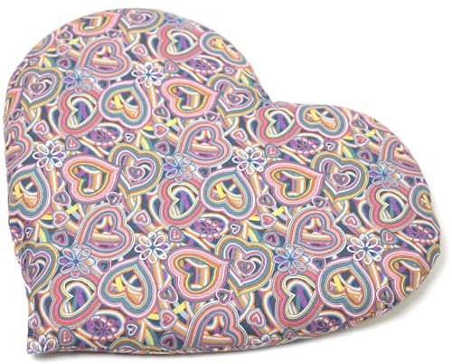 GIRAFFENLAND Traubenkernkissen Herz ca. 30x25cm - Bio Stoff Psychedelic Heart - Wärmekissen - Körnerkissen - Ein charmantes Geschenk